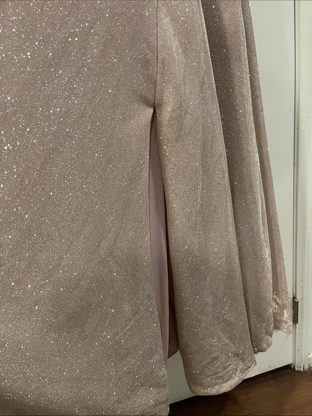 Windsor Sparkling Blush Pink V-Neck Prom Gown - Picture 5 of 8